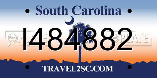 I484882 South Carolina License Plate