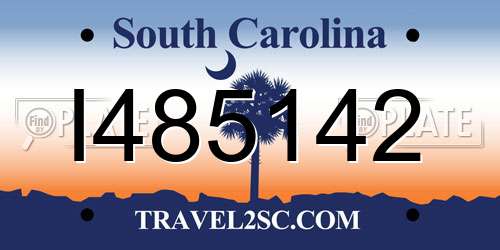 I485142 South Carolina License Plate