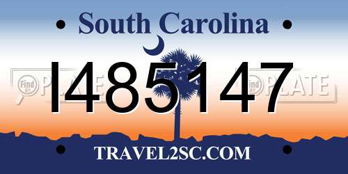 I485147 South Carolina License Plate