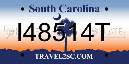 I48514T South Carolina License Plate