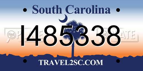 I485338 South Carolina License Plate