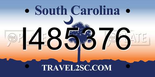 I485376 South Carolina License Plate