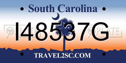 I48537G South Carolina License Plate