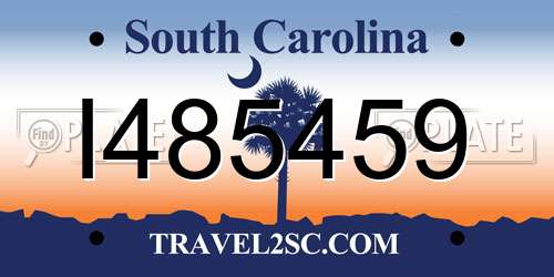 I485459 South Carolina License Plate