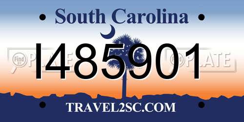 I485901 South Carolina License Plate