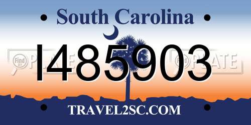 I485903 South Carolina License Plate