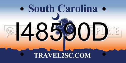I48590D South Carolina License Plate