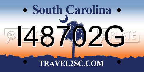 I48702G South Carolina License Plate