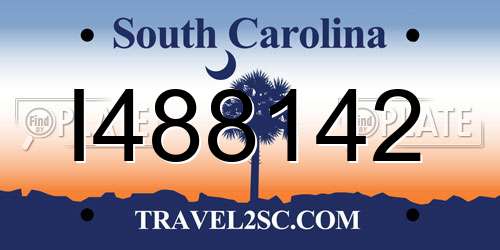 I488142 South Carolina License Plate