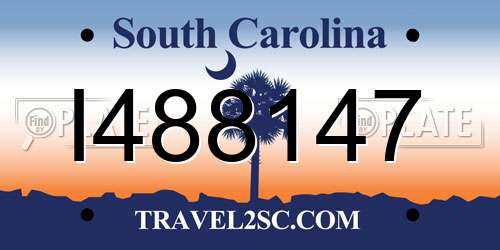 I488147 South Carolina License Plate