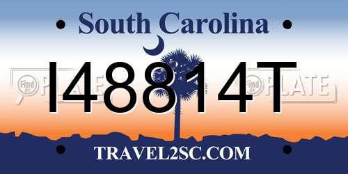 I48814T South Carolina License Plate
