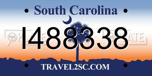 I488338 South Carolina License Plate