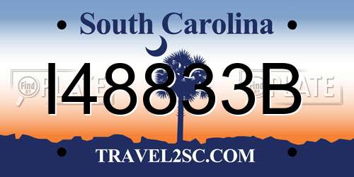 I48833B South Carolina License Plate