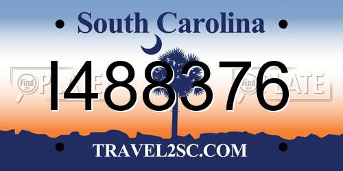 I488376 South Carolina License Plate