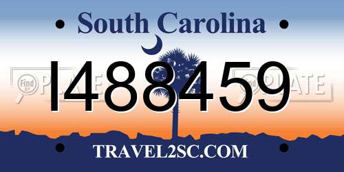 I488459 South Carolina License Plate