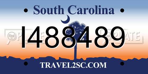 I488489 South Carolina License Plate