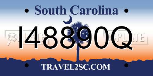 I48890Q South Carolina License Plate