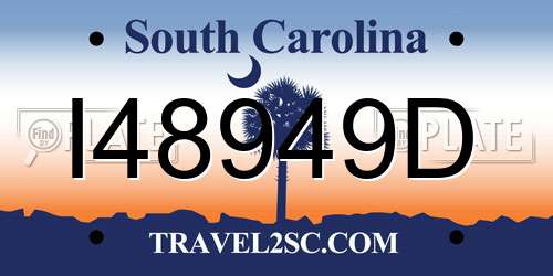 I48949D South Carolina License Plate