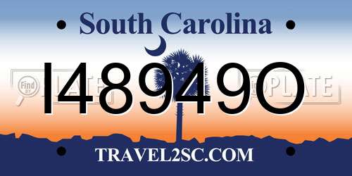 I48949O South Carolina License Plate