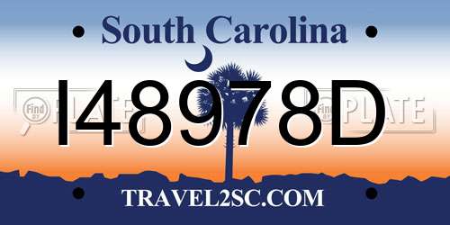 I48978D South Carolina License Plate