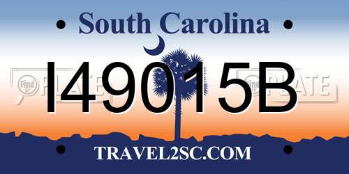 I49015B South Carolina License Plate