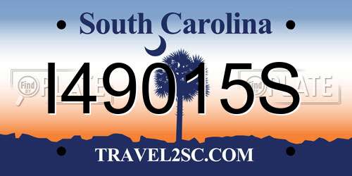 I49015S South Carolina License Plate