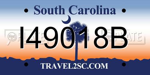 I49018B South Carolina License Plate