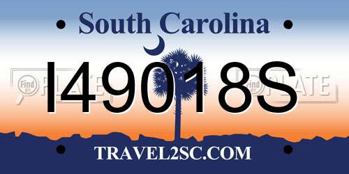 I49018S South Carolina License Plate