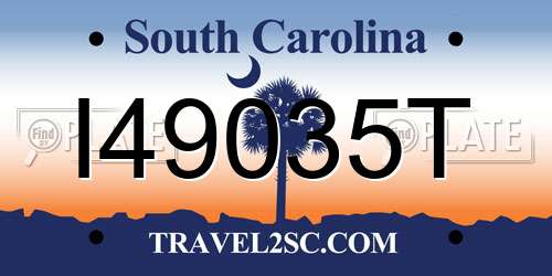 I49035T South Carolina License Plate