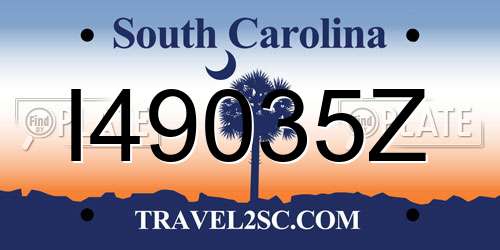 I49035Z South Carolina License Plate