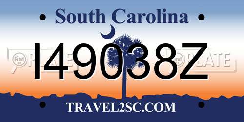 I49038Z South Carolina License Plate