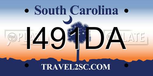 I491DA South Carolina License Plate