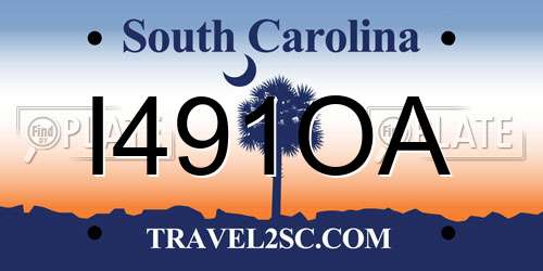 I491OA South Carolina License Plate