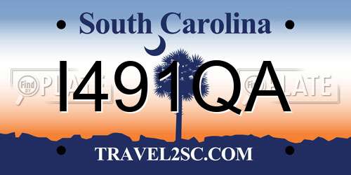 I491QA South Carolina License Plate