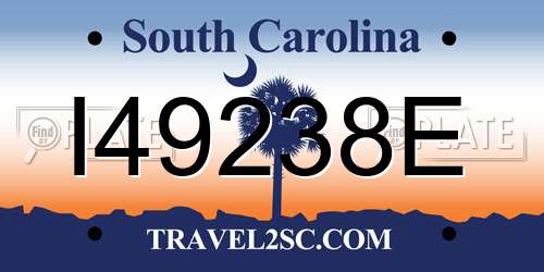 I49238E South Carolina License Plate