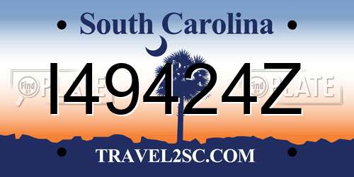 I49424Z South Carolina License Plate