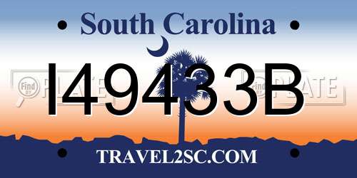I49433B South Carolina License Plate
