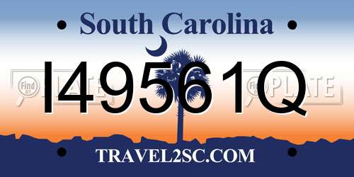 I49561Q South Carolina License Plate