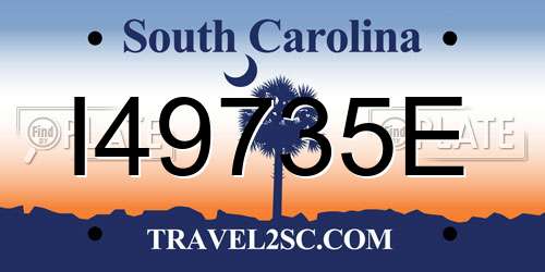 I49735E South Carolina License Plate