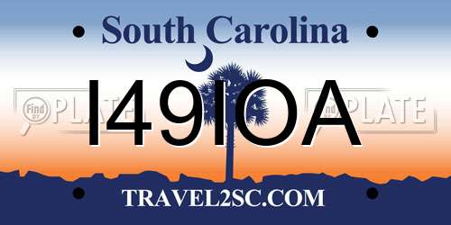 I49IOA South Carolina License Plate