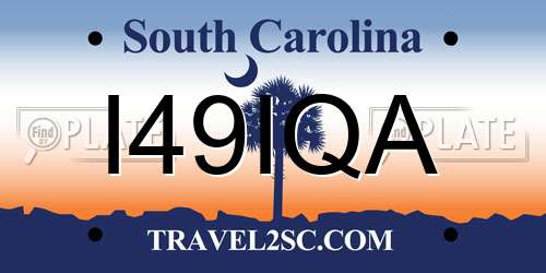 I49IQA South Carolina License Plate