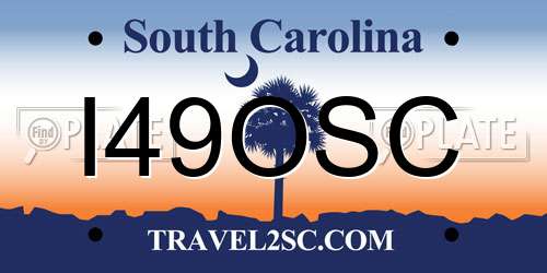 I49OSC South Carolina License Plate