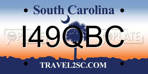 I49QBC South Carolina License Plate