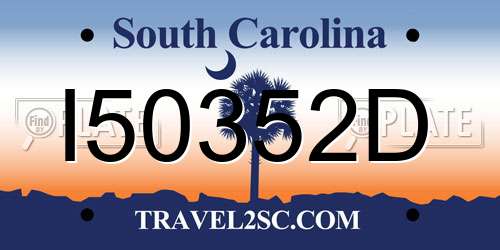 I50352D South Carolina License Plate