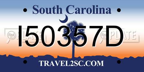 I50357D South Carolina License Plate