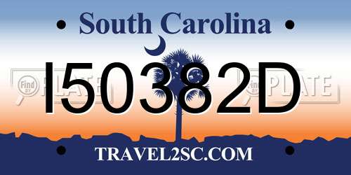 I50382D South Carolina License Plate