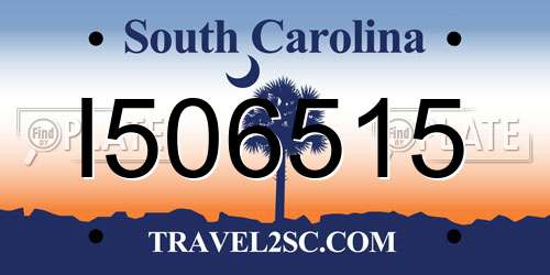 I506515 South Carolina License Plate