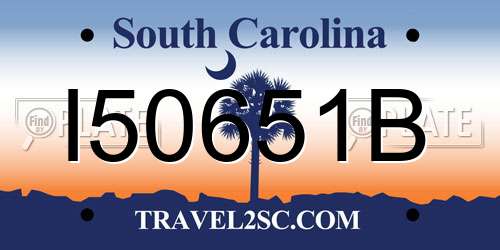 I50651B South Carolina License Plate