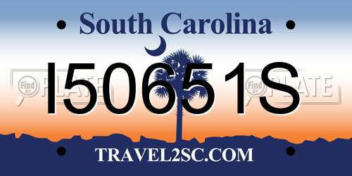 I50651S South Carolina License Plate