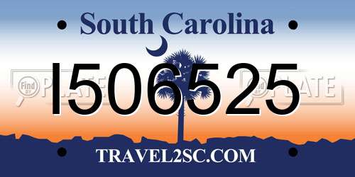 I506525 South Carolina License Plate